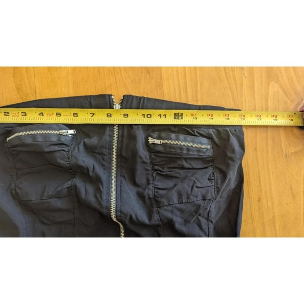Jan Julian Black Strapless Mini Dress Full Zip‎ Front Pockets Party